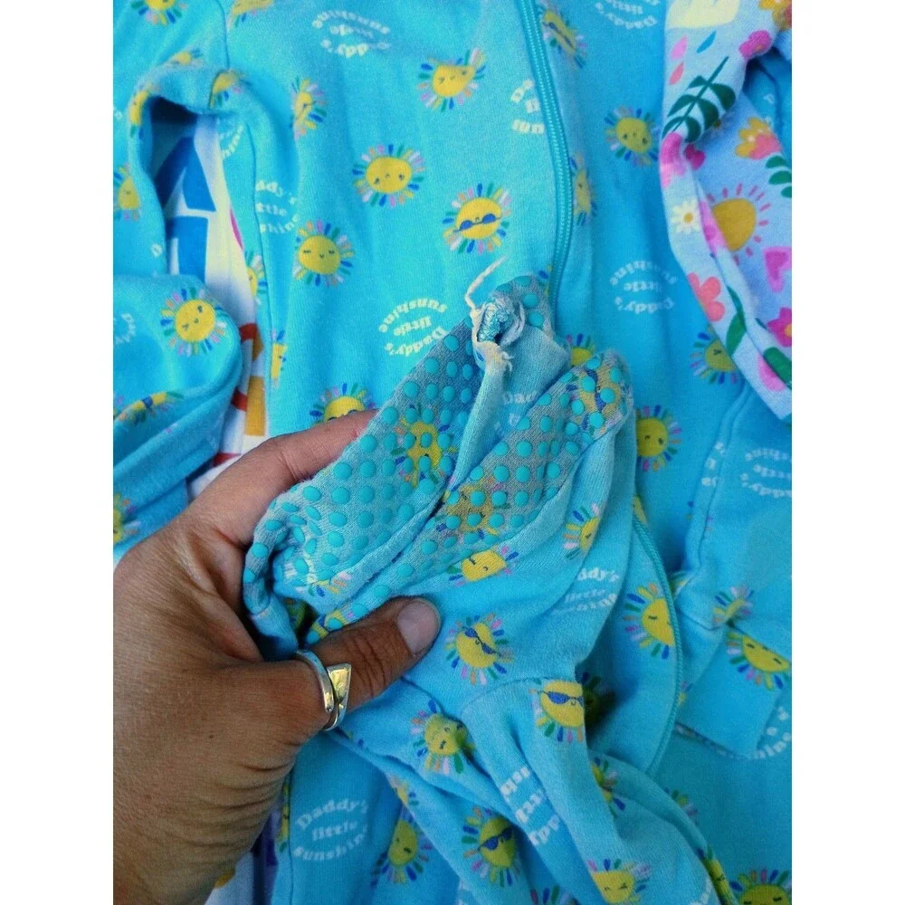 Children's Place PJs Pajamas Footed Footie Zip Up Winter Long Sleeve 4T Lot Of 5